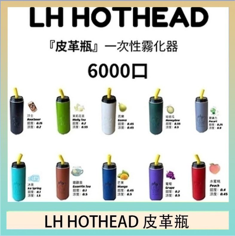 LH HOTHEAD皮革 LH HOTHEAD皮革瓶電子煙可充電6000口一次性
